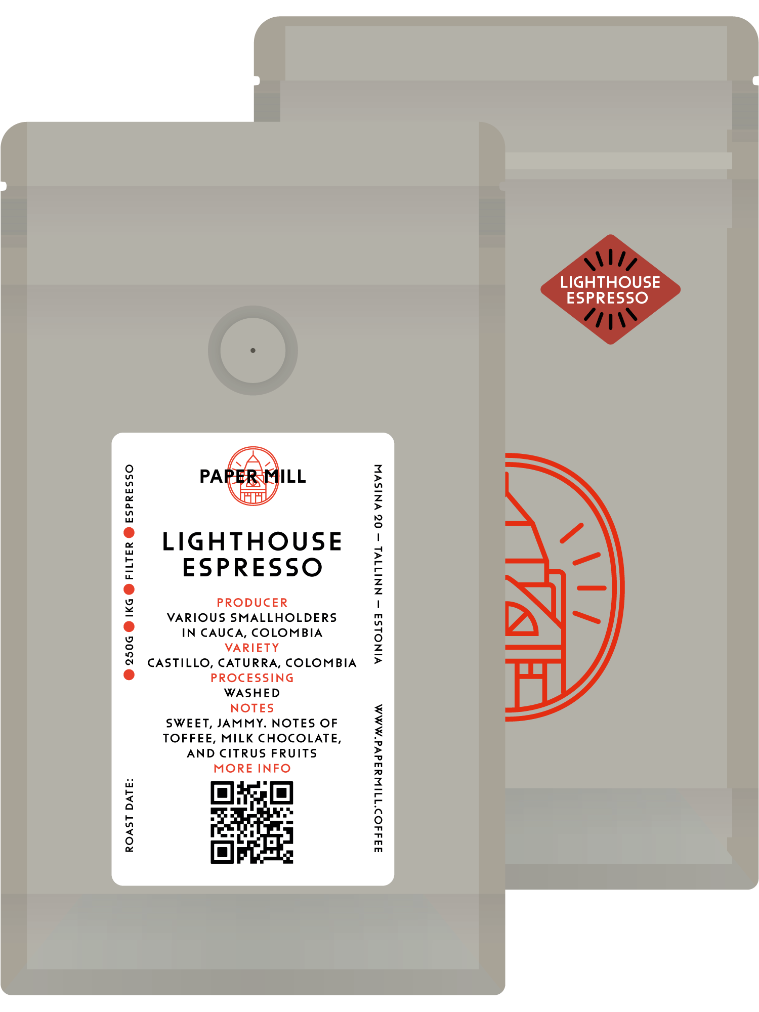lightroast speciality coffee that tastes like toffee, milk chocolate and citrus fruits