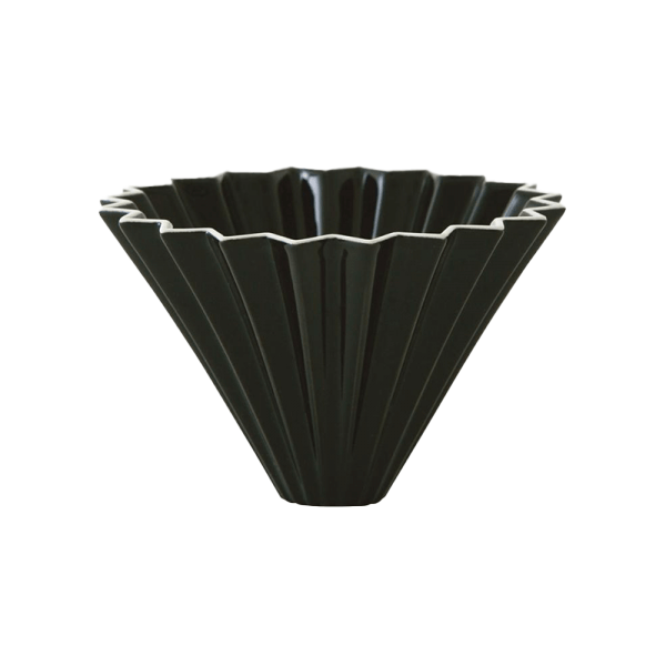 ceramic origami filter coffee dripper black