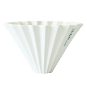 ceramic origami filter coffee dripper white