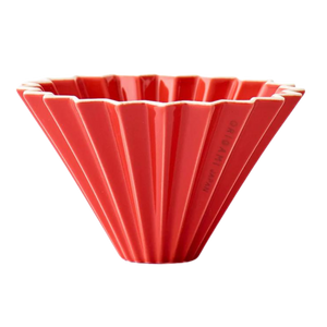 ceramic origami filter coffee dripper red